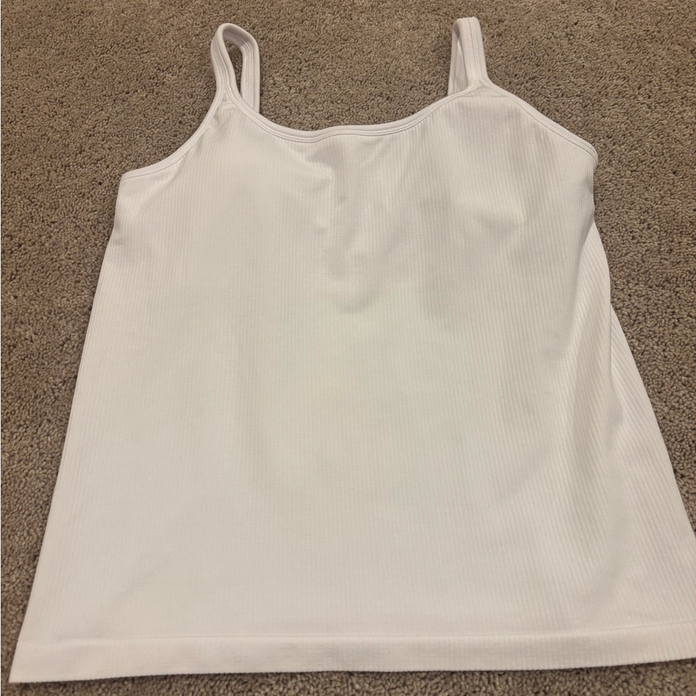 White Ribbed Tank Top 🤍